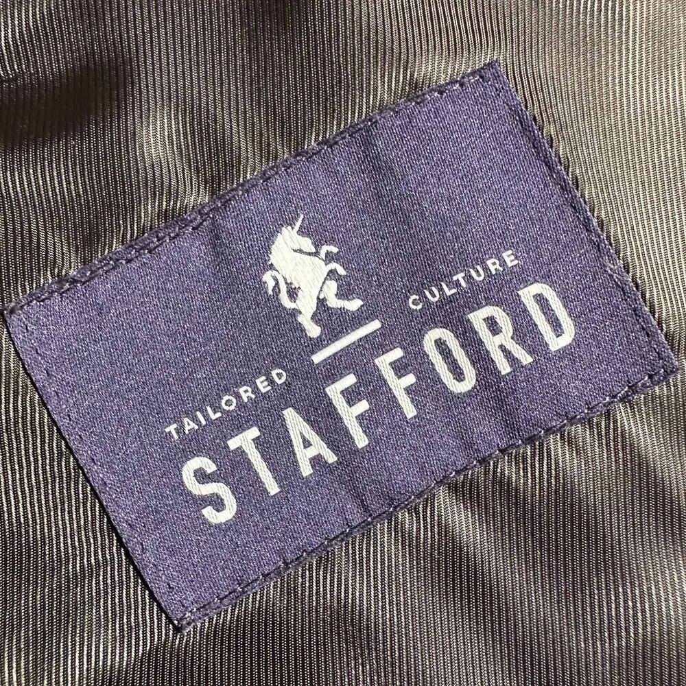 STAFFORD Classic fit Mens Blazer Sport Coat 2-Button Jacket 46R MerinoWOOL Brown